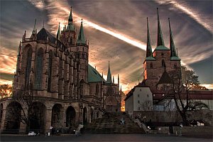 Erfurt Dom bei Nacht